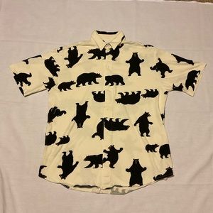 VTG Unique Hatley Collared Shirt Full Button Up “Fun Bear Design” Mens Large